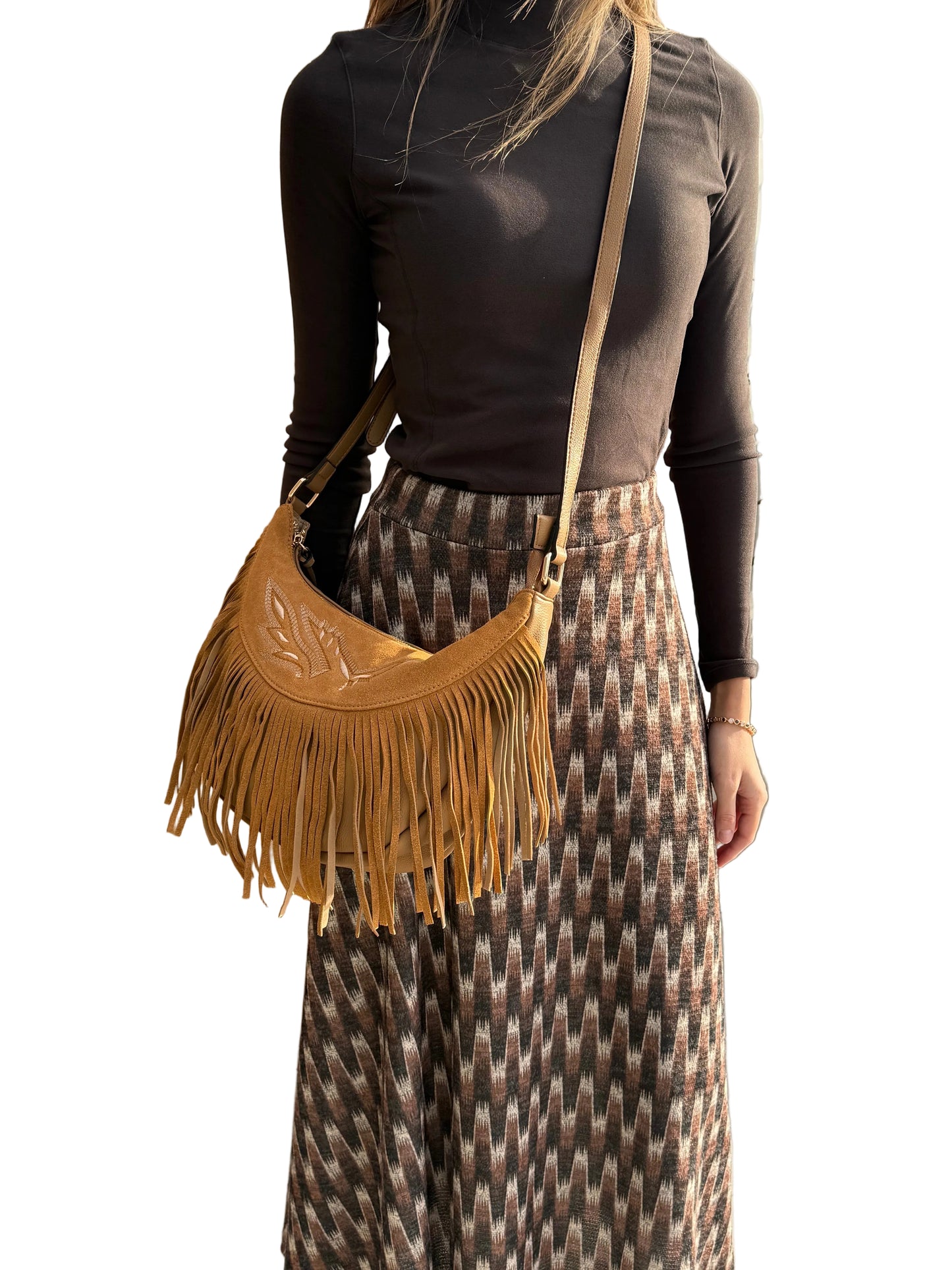 Bolso hobo de flecos
